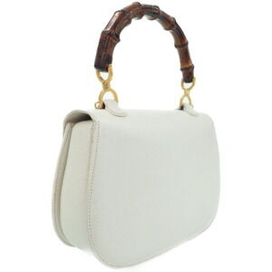 Gucci Bamboo Shoulder Handle Handbag Leather Top Bag